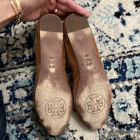 Tory Burch Marion Suede Leather Brown Flats Shoes sz 9M - Picture 15 of 16
